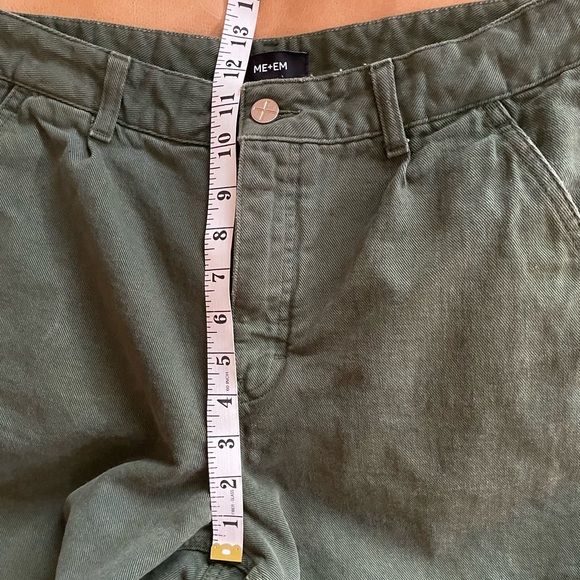 🇬🇧 ME+EM cropped olive jeans/canvas pants - Picture 8 of 12